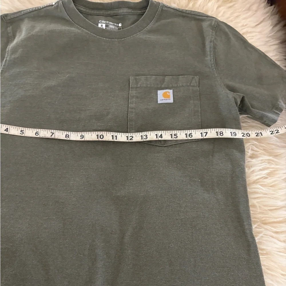 Carhartt Olive Loose Fit Crewneck Short Sleeve Pocket Tee - Picture 3 of 6